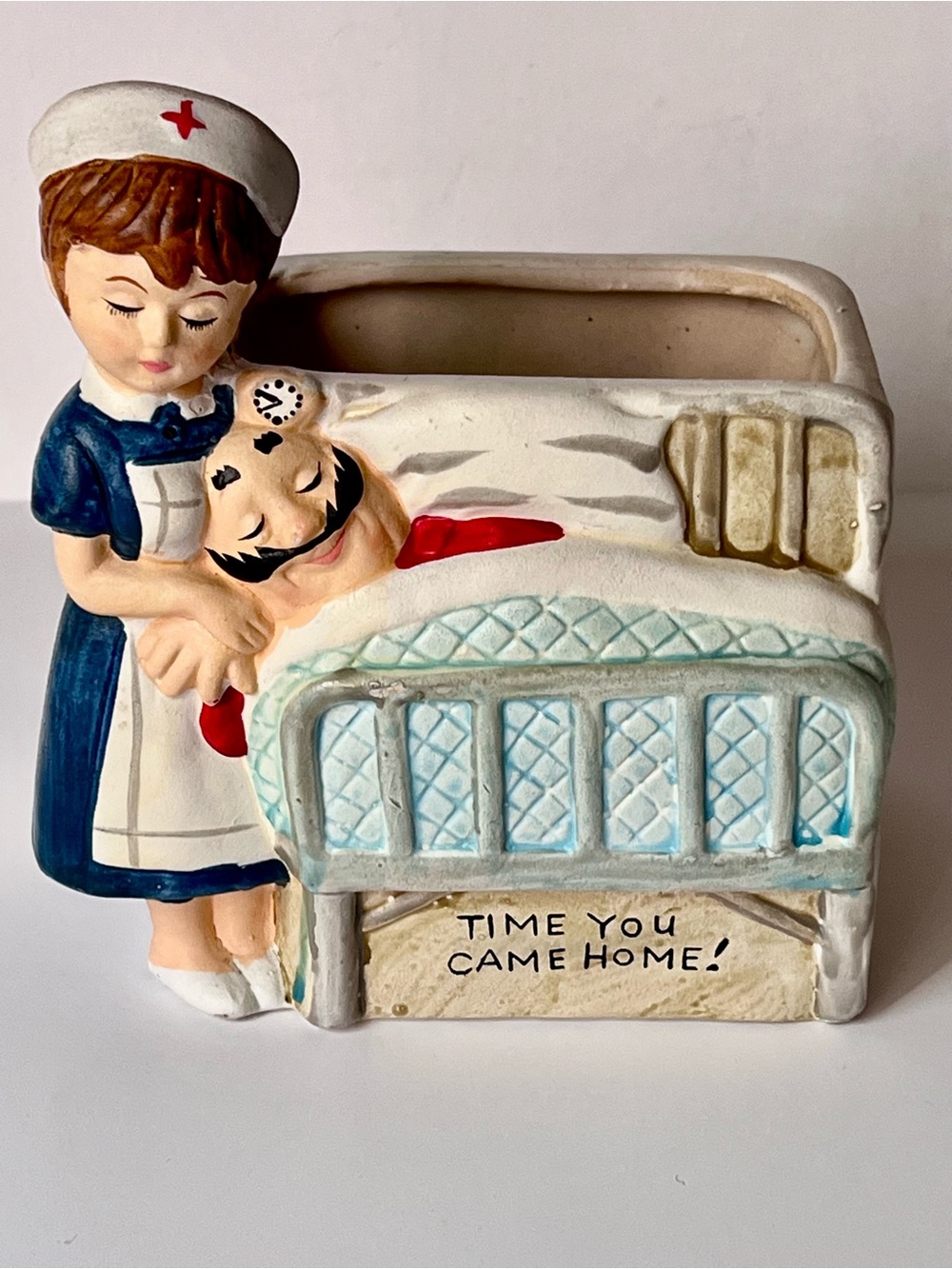 Enesco Vintage Nurse Humorous Figurine Planter